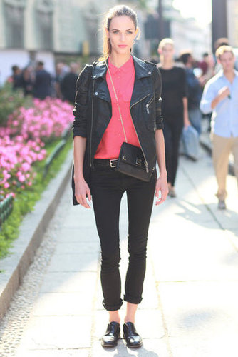 We love the pretty pink contrast in this otherwise downtown-cool approach to leather jacket styling.
Source: Greg Kessler
We love the pretty pink contrast in this otherwise downtown-cool approach to leather jacket styling.
Source: Greg Kessler