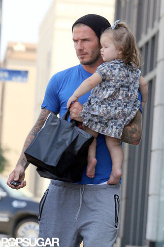 David Beckham picked up lunch in LA with Harper in September.
David Beckham picked up lunch in LA with Harper in September.