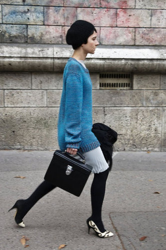 It's all about the accessories in this eclectic, feminine mix, with embroidered heels and a beret to top it all off.
It's all about the accessories in this eclectic, feminine mix, with embroidered heels and a beret to top it all off.