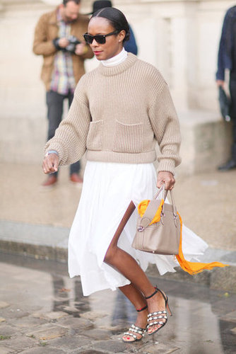 Why not wear your favorite pieces together? Case in point: a chunky sweater layered over a crisp white maxidress. We're in love.
Why not wear your favorite pieces together? Case in point: a chunky sweater layered over a crisp white maxidress. We're in love.