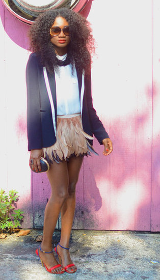 Congrats, Ava Drake! Your skirt adds a fabulously feathered feminine touch to your look.
Congrats, Ava Drake! Your skirt adds a fabulously feathered feminine touch to your look.