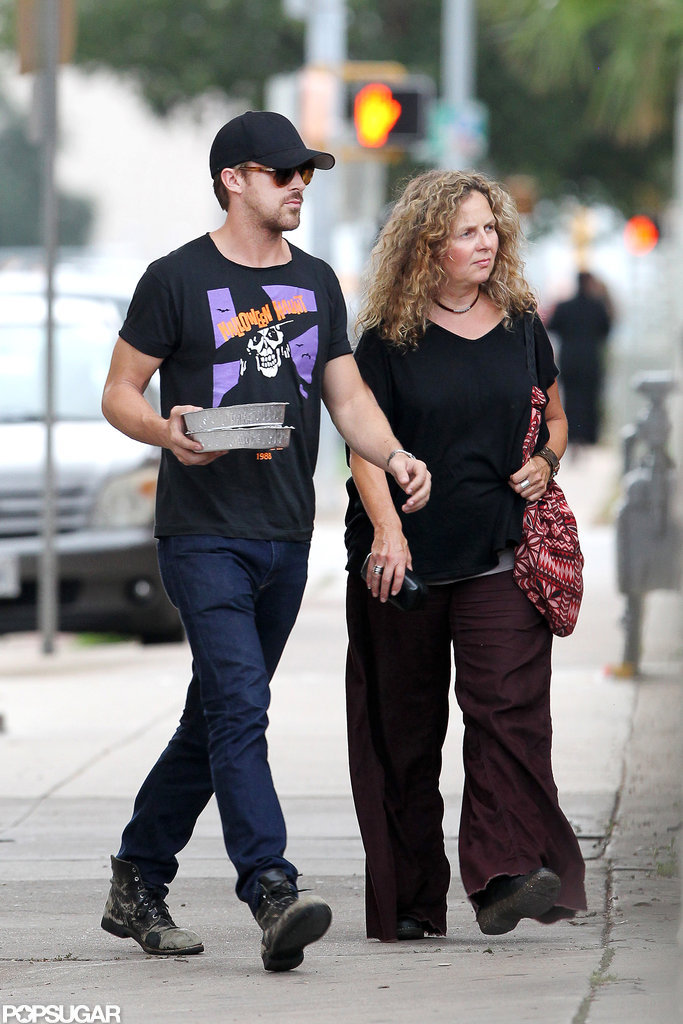 Ryan Gosling spent time with his mom in Texas. Ryan Gosling spent time with his mom in Texas.
