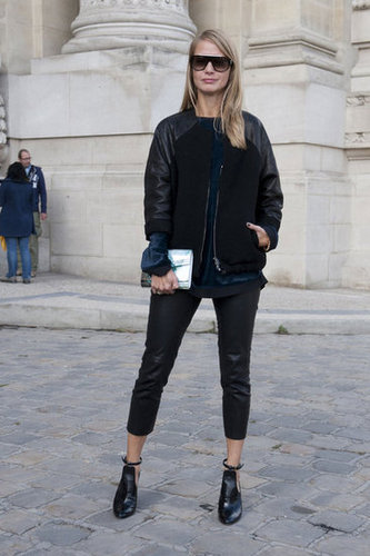 Black, but not so basic, thanks to visor-style shades and a varsity-inspired topper.
Black, but not so basic, thanks to visor-style shades and a varsity-inspired topper.