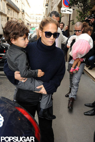 Jennifer Lopez held onto Max Anthony while Casper Smart followed closely behind with Emme Anthony in his arms.
Jennifer Lopez held onto Max Anthony while Casper Smart followed closely behind with Emme Anthony in his arms.