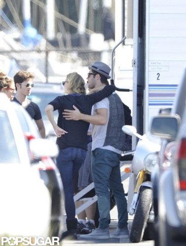 Joshua Bowman and Emily VanCamp were on the set of Revenge together in LA.
Joshua Bowman and Emily VanCamp were on the set of Revenge together in LA.