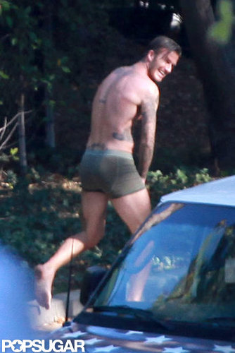 David Beckham was on set for an underwear shoot.
David Beckham was on set for an underwear shoot.