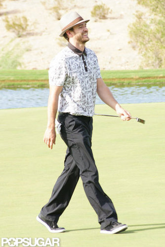 Justin Timberlake laughed on the golf course.
Justin Timberlake laughed on the golf course.