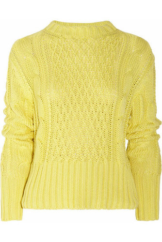 Not only does Acne's Lia Cable-Knit Sweater ($300) come in the cheeriest shade of yellow, but its fitted silhouette is also great for hugging curves.
Not only does Acne's Lia Cable-Knit Sweater ($300) come in the cheeriest shade of yellow, but its fitted silhouette is also great for hugging curves.