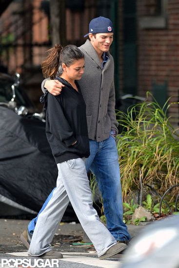 Mila Kunis and Ashton Kutcher stuck together in NYC.
Mila Kunis and Ashton Kutcher stuck together in NYC.