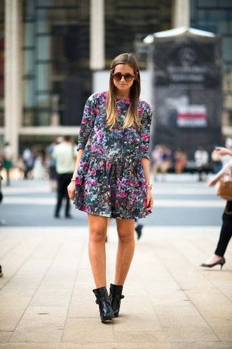 Florals look decidedly Fall-ready on a sweet dress that's paired with buckled ankle boots.
Source: Adam Katz Sinding
Florals look decidedly Fall-ready on a sweet dress that's paired with buckled ankle boots.
Source: Adam Katz Sinding