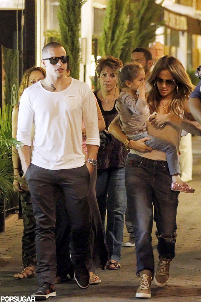 J Lo and Casper Smart went to dinner with Max and Emme in Spain. J Lo and Casper Smart went to dinner with Max and Emme in Spain.
