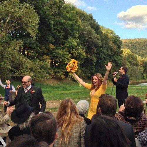 Amber Tamblyn was excited after marrying David Cross.
Source: Instagram user Questlove
Amber Tamblyn was excited after marrying David Cross.
Source: Instagram user Questlove