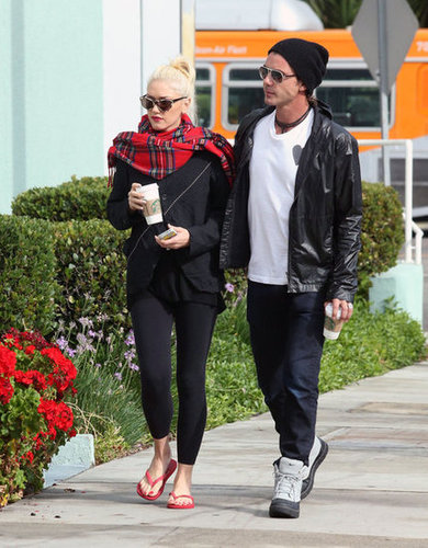 Gwen Stefani and Gavin Rossdale walked together during a coffee run in LA.
Gwen Stefani and Gavin Rossdale walked together during a coffee run in LA.