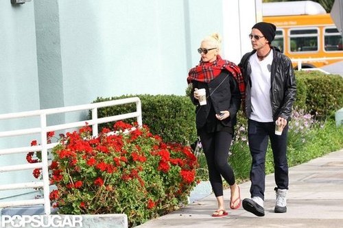 Gwen Stefani and Gavin Rossdale stuck close together during a Starbucks stop.
Gwen Stefani and Gavin Rossdale stuck close together during a Starbucks stop.
