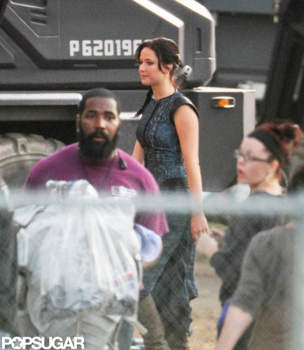 Jennifer Lawrence was in costume on the set of The Hunger Games: Catching Fire.
Jennifer Lawrence was in costume on the set of The Hunger Games: Catching Fire.