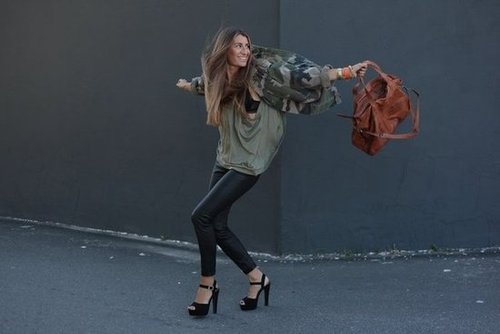 File this under perfect ways to wear camo: channel the trend with a cool anorak, then add in contrasting pieces like slick leather bottoms and heels.
Source: Lookbook.nu
File this under perfect ways to wear camo: channel the trend with a cool anorak, then add in contrasting pieces like slick leather bottoms and heels.
Source: Lookbook.nu