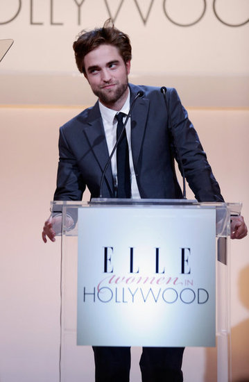 Robert Pattinson appeared on stage in LA for Elle's Women in Hollywood Awards.
Robert Pattinson appeared on stage in LA for Elle's Women in Hollywood Awards.