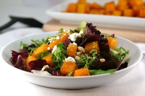 Roasted Butternut Squash Salad with Maple Balsamic Vinaigrette