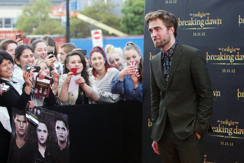 Robert Pattinson was at a fan event for Breaking Dawn Part 2 in Sydney.
Robert Pattinson was at a fan event for Breaking Dawn Part 2 in Sydney.