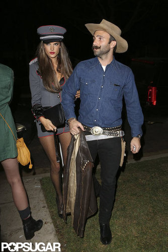 Alessandra Ambrosio was a sexy general, while her fiancé Jamie Mazur went Western at an LA party on Friday.
Alessandra Ambrosio was a sexy general, while her fiancé Jamie Mazur went Western at an LA party on Friday.