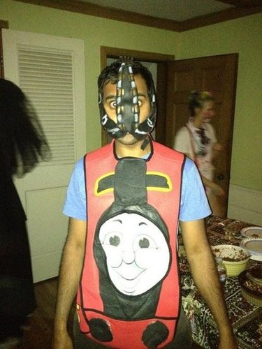 Aziz Ansari mixed up his Thomas the Tank Engine outfit with a mask.
Source: Twitter user azizansari
Aziz Ansari mixed up his Thomas the Tank Engine outfit with a mask.
Source: Twitter user azizansari
