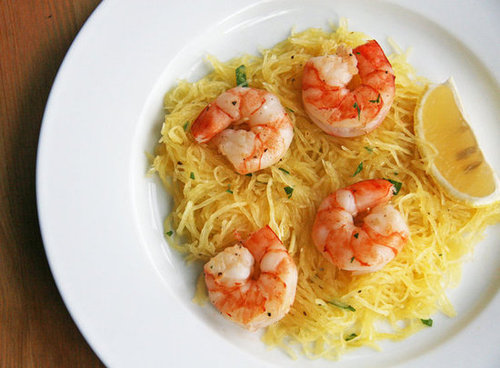 Roasted Shrimp Over Spaghetti Squash Roasted Shrimp Over Spaghetti Squash