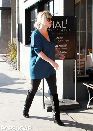 Resse Witherspoon stepped out in black boots and leggings in LA.
Resse Witherspoon stepped out in black boots and leggings in LA.