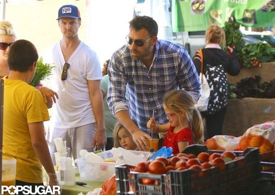 Ben Affleck took Seraphina and Violet Affleck to the farmers market.
Ben Affleck took Seraphina and Violet Affleck to the farmers market.