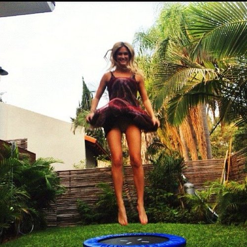 Bar Refaeli wore a costume and jumped on a minitrampoline.
Source: Instagram user barrefaeli
Bar Refaeli wore a costume and jumped on a minitrampoline.
Source: Instagram user barrefaeli