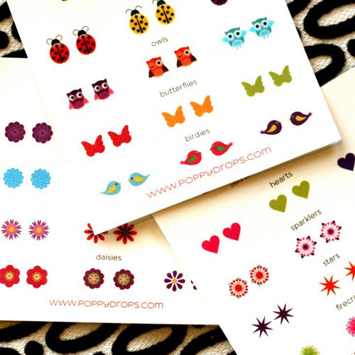 Poppy Drops Temporary Tattoo Earrings For Little Girls