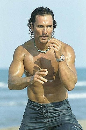 Matthew McConaughey was shirtless and ready to battle in 2005's Sahara.
Matthew McConaughey was shirtless and ready to battle in 2005's Sahara.