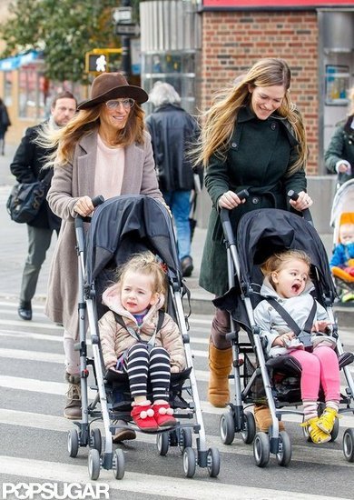 Sarah Jessica Parker chatted with a nanny as they pushed Tabitha Broderick and Loretta Broderick in their strollers. Sarah Jessica Parker chatted with a nanny as they pushed Tabitha Broderick and Loretta Broderick in their strollers.