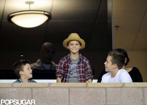 Romeo Beckham, Cruz Beckham, and Brooklyn Beckham sat together at David Beckham's soccer game.
Romeo Beckham, Cruz Beckham, and Brooklyn Beckham sat together at David Beckham's soccer game.
