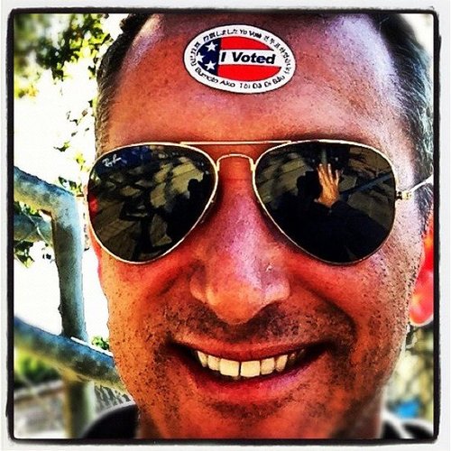 Adam Shankman wore his sticker on his forehead to prove he voted.
Source: Instagram user adamshankman
Adam Shankman wore his sticker on his forehead to prove he voted.
Source: Instagram user adamshankman