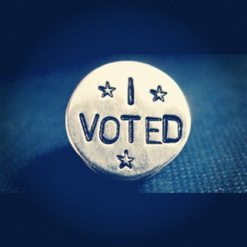 Voting advocate Diddy wore a fancy "I Voted" pin.
Source: Instagram user Iamdiddy
Voting advocate Diddy wore a fancy "I Voted" pin.
Source: Instagram user Iamdiddy