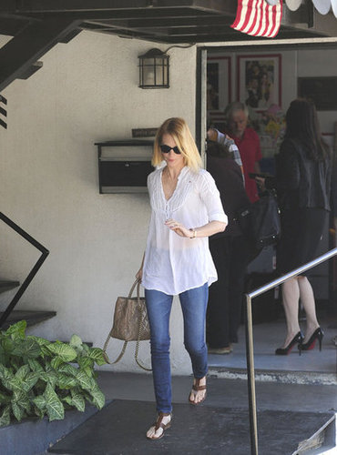 January Jones left her local poll after casting her vote in LA.
January Jones left her local poll after casting her vote in LA.