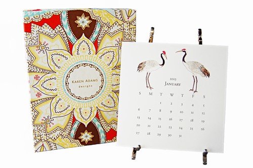 Karen Adams Desk Calendar With Silver Easel Karen Adams Desk Calendar With Silver Easel
