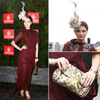 Mischa Barton in Burgundy t the 2012 Melbourne Cup Day