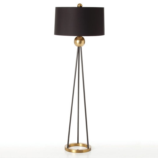 A gold-lined black shade and deco-inspired details give the DwellStudio Dunham Floor Lamp ($960) a glam style.
A gold-lined black shade and deco-inspired details give the DwellStudio Dunham Floor Lamp ($960) a glam style.