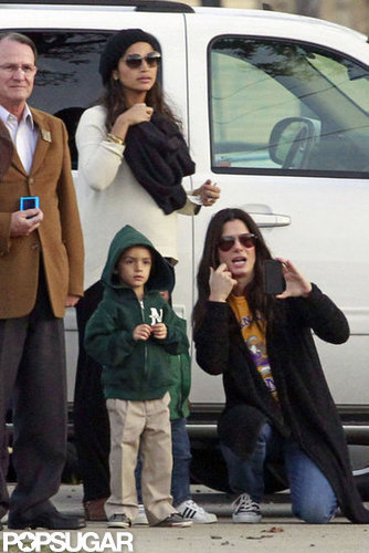 Sandra Bullock got animated with Levi McConaughey and Camila Alves in New Orleans.
Sandra Bullock got animated with Levi McConaughey and Camila Alves in New Orleans.