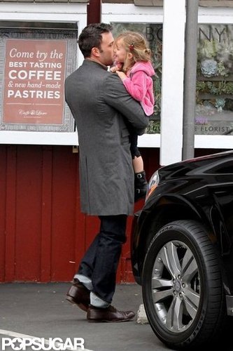 Ben Affleck had Seraphina in his arms on the way to breakfast.
Ben Affleck had Seraphina in his arms on the way to breakfast.
