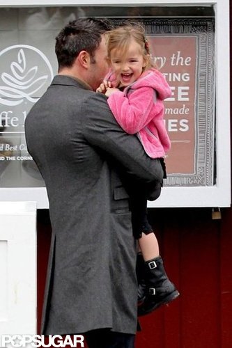 Seraphina Affleck laughed as Ben Affleck carried her.
Seraphina Affleck laughed as Ben Affleck carried her.
