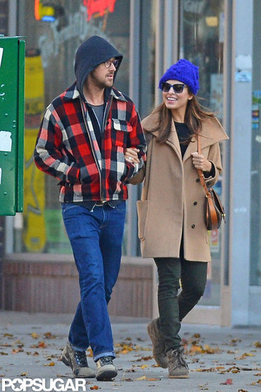 Ryan Gosling and Eva Mendes showed PDA in NYC. Ryan Gosling and Eva Mendes showed PDA in NYC.