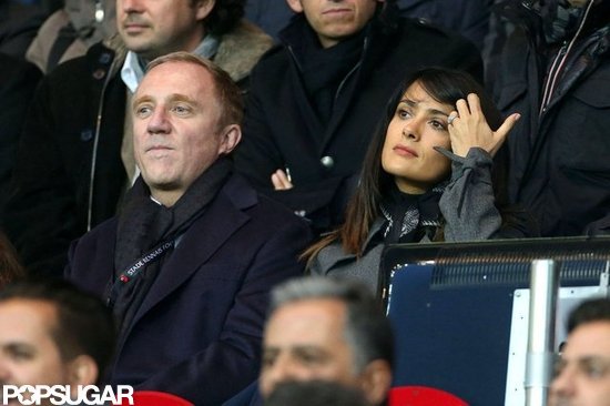 Salma Hayek and Francois-Henri Pinault focused on the match.
Salma Hayek and Francois-Henri Pinault focused on the match.