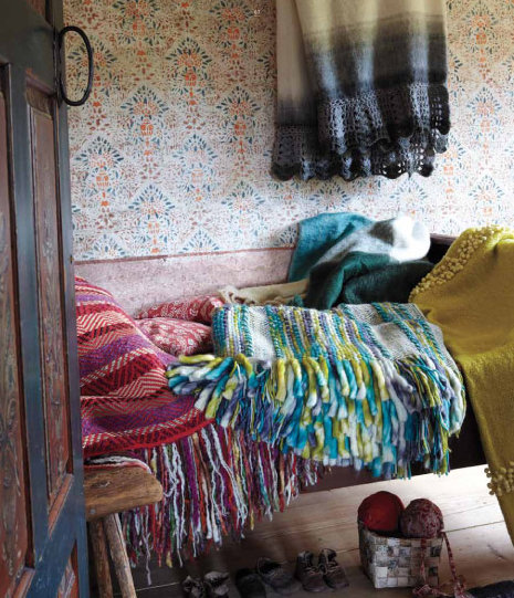 When it comes to bedding, go for an eclectic, cabin-inspired vibe. Think: more is more. Use a variety of throw blankets and accent pillows to bring out the colors in your wallpaper — and don't stress about matching the shades exactly.
Source: Anthropologie
When it comes to bedding, go for an eclectic, cabin-inspired vibe. Think: more is more. Use a variety of throw blankets and accent pillows to bring out the colors in your wallpaper — and don't stress about matching the shades exactly.
Source: Anthropologie