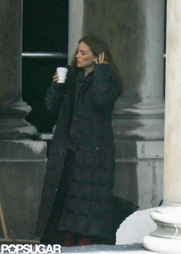 Natalie Portman took a break on set in London.
Natalie Portman took a break on set in London.