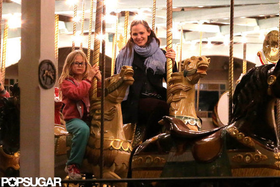 Jennifer Garner and Violet Affleck took a ride at the fair. Jennifer Garner and Violet Affleck took a ride at the fair.