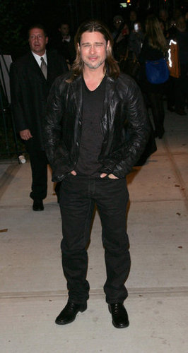 Brad Pitt wore black in NYC.
Brad Pitt wore black in NYC.