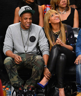 Beyonce Knowles and Jay-Z Watch the Knicks vs Nets Games