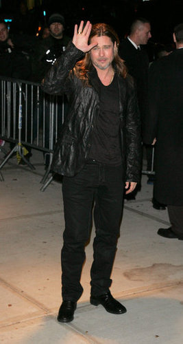 Brad Pitt waved to fans in NYC.
Brad Pitt waved to fans in NYC.